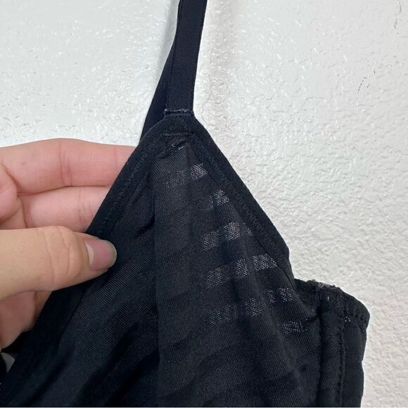 Women’s Madewell Sheer Stripe Underwire Bra In True Black - Picture 6 of 10